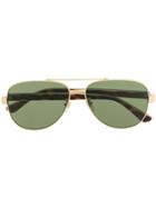 Gucci Eyewear Aviator Style Sunglasses - Gold