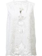 Sea Macrame Embroidered Blouse, Women's, Size: 0, White, Cotton