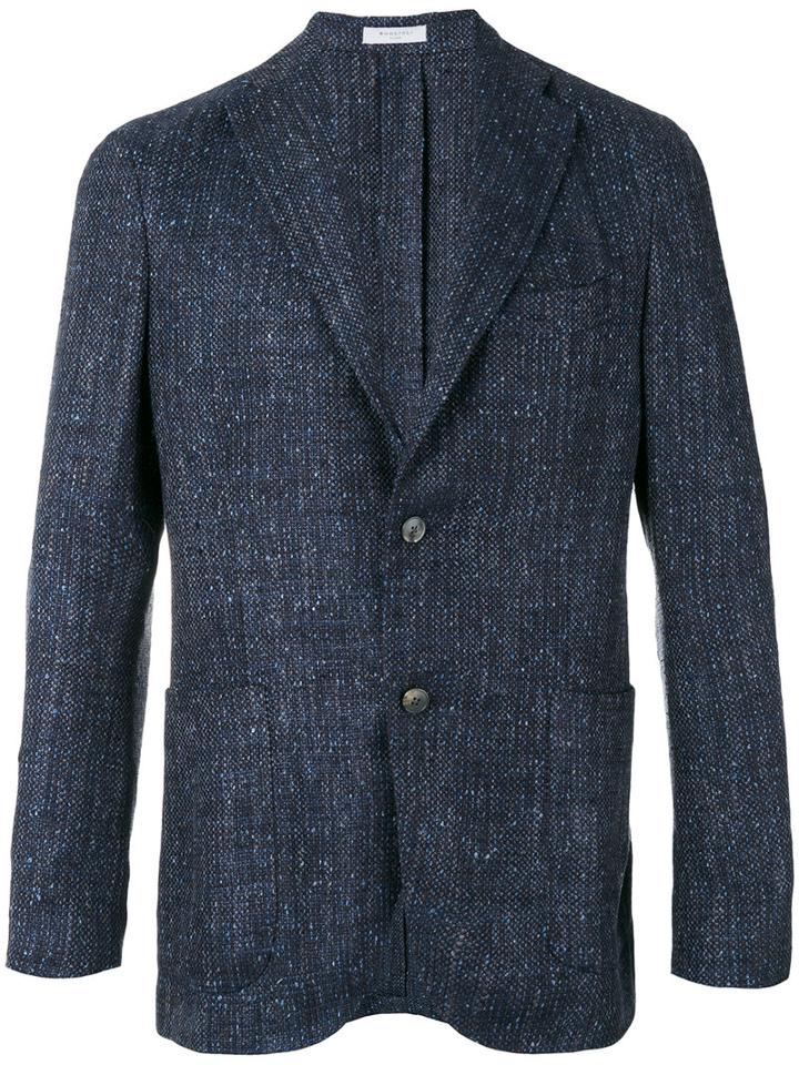 Boglioli Woven Two-button Blazer, Men's, Size: 50, Blue, Silk/linen/flax/cotton/cupro