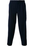 Kolor Tapered Cropped Trousers, Men's, Size: 2, Blue, Wool