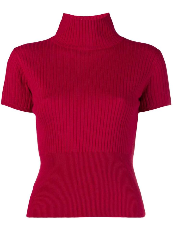 Pinko Rib Knit Top - Red