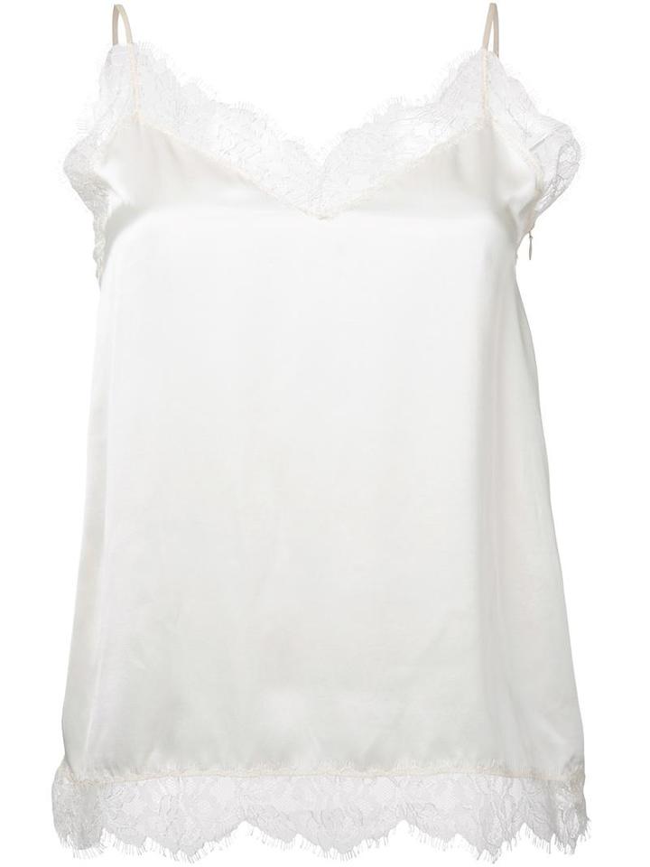 H Beauty & Youth Lace Detail Top, Women's, Size: Small, White, Acetate