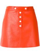 Courrèges - Buttoned Mini-skirt - Women - Cotton/polyurethane/acetate/cupro - 38, Red, Cotton/polyurethane/acetate/cupro