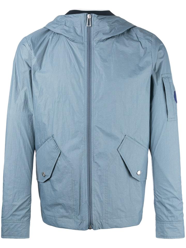 Ps By Paul Smith Flap Pocket Hooded Jacket, Men's, Size: Medium, Blue, Polyamide/polyester