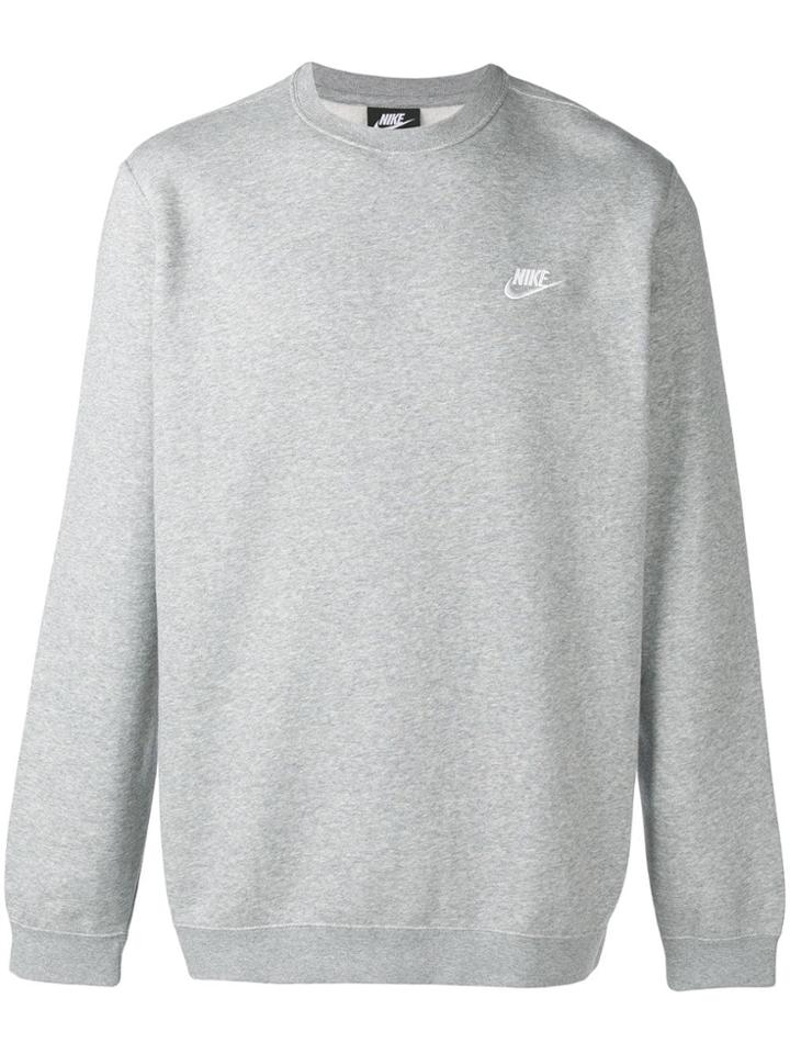 Nike Logo Embroidered Sweatshirt - Grey
