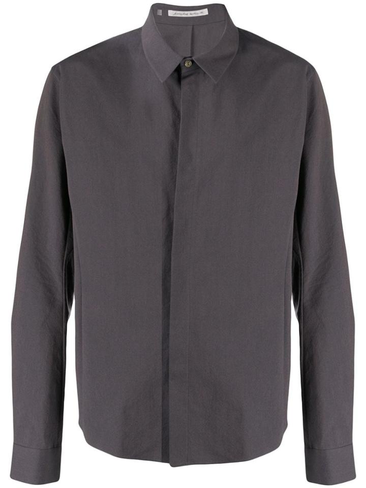 Individual Sentiments Plain Long-sleeved Shirt - Blue