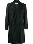 Saint Laurent Spangled Tweed Coat - Black