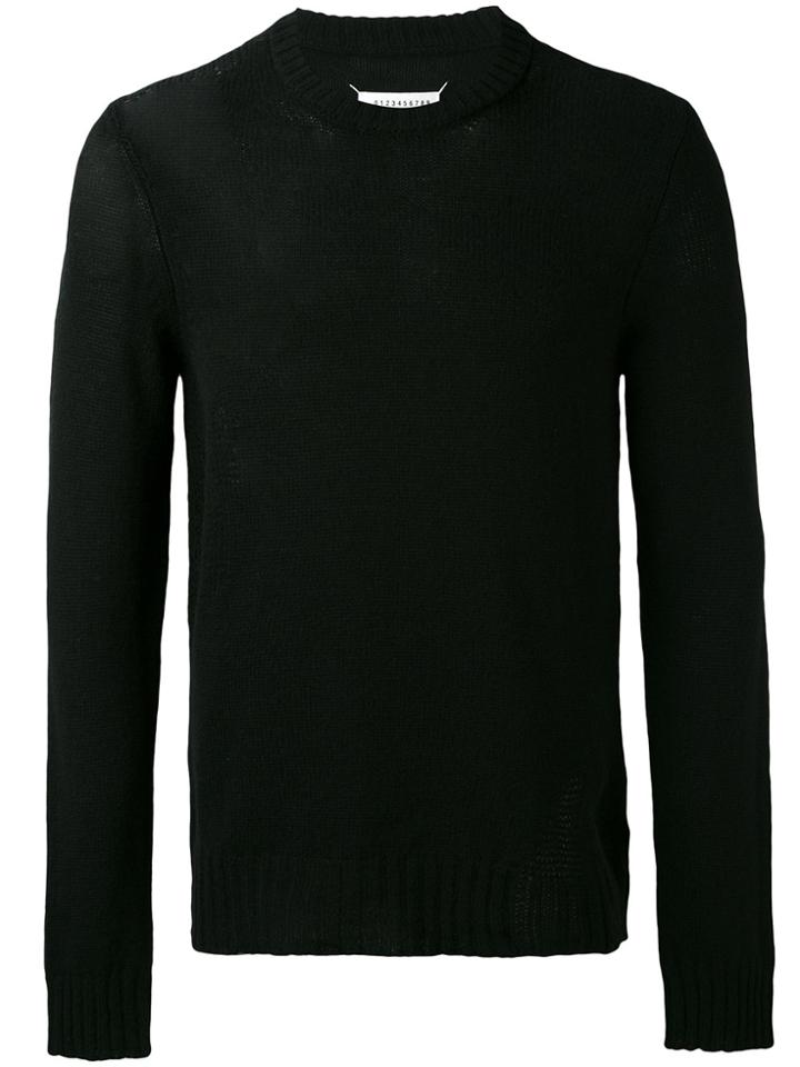 Maison Margiela Distressed Knit Jumper - Black