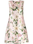 Dolce & Gabbana Lily Print Satin Dress - Pink