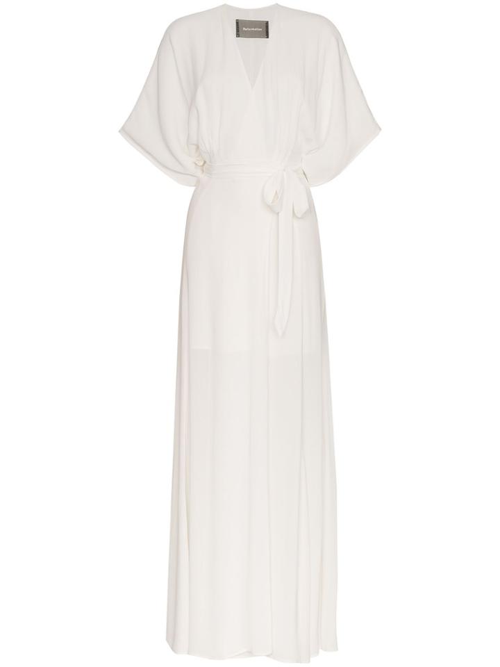 Reformation Winslow V Neck Long Length Dress - White