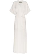 Reformation Winslow V Neck Long Length Dress - White