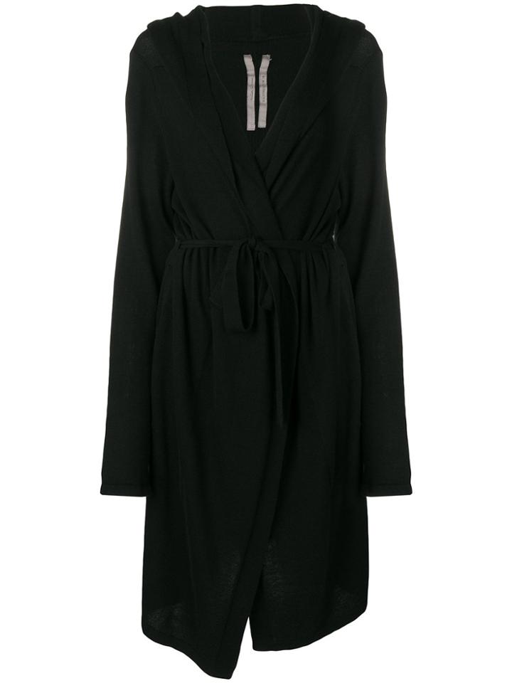 Rick Owens Hooded Cardigan Coat - Black