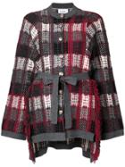 Barrie Checked Cardigan - Grey