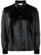 Saint Laurent Velvet Western Shirt - Black