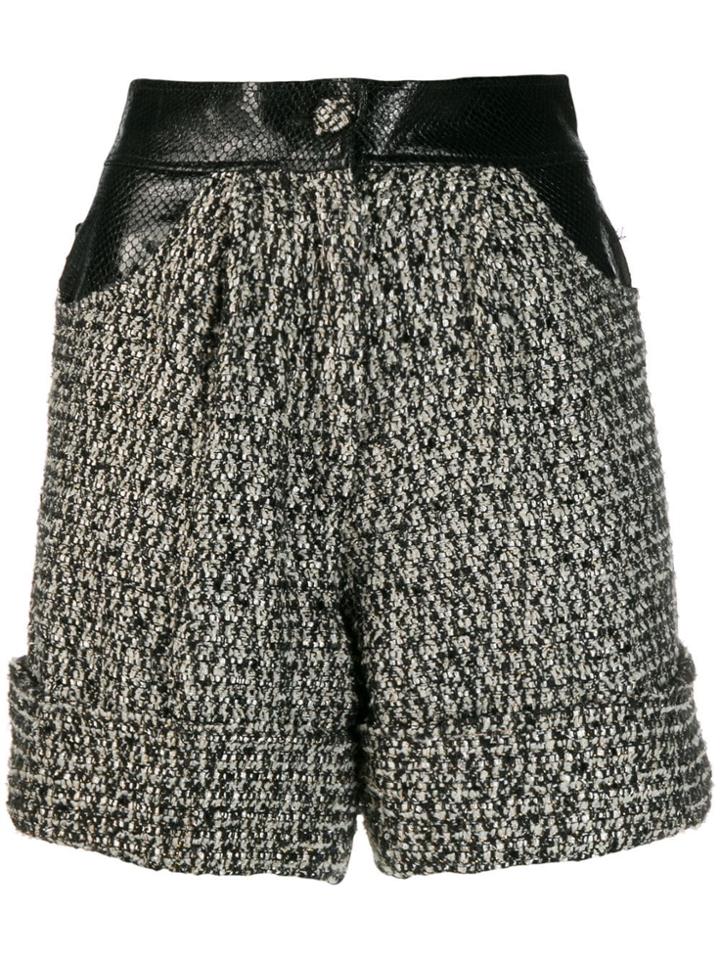Almaz Fabric Mix Tweed Shorts - Grey