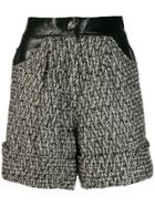 Almaz Fabric Mix Tweed Shorts - Grey