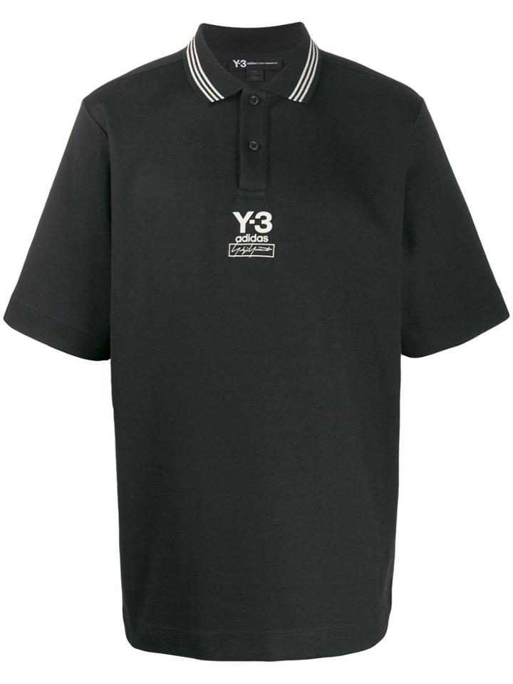 Y-3 Striped Collar Polo Shirt - Black