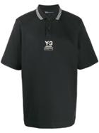 Y-3 Striped Collar Polo Shirt - Black