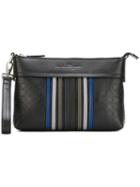 Salvatore Ferragamo Deco Clutch, Men's, Black, Calf Leather