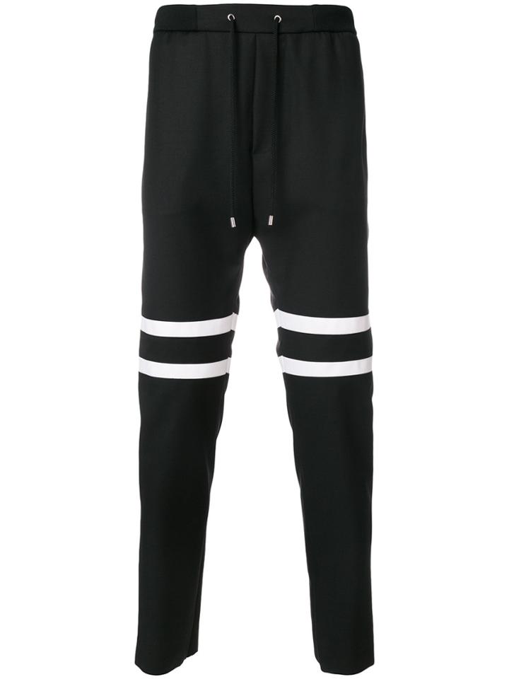 Les Hommes Urban Contrast Stripe Track Pants - Black