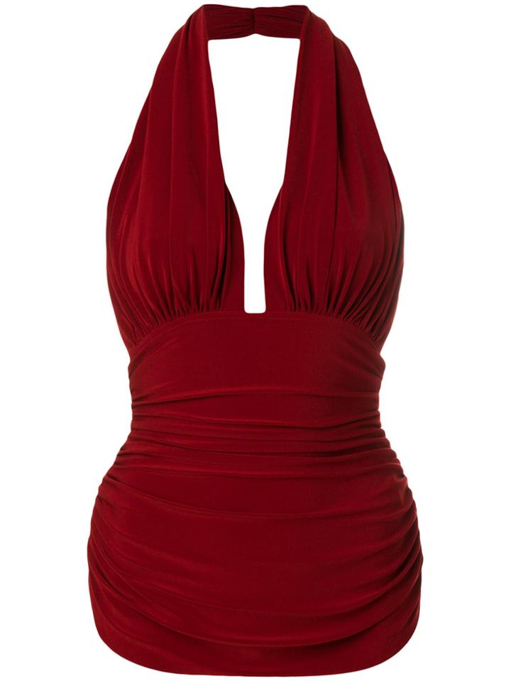 Norma Kamali Halter Top - Red