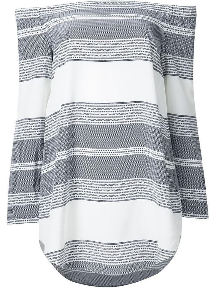 Derek Lam 10 Crosby Striped Off-shoulder Blouse