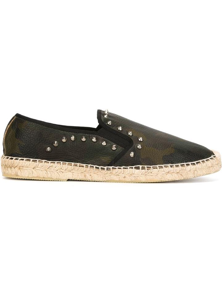 Ash Camouflage Print Studded Espadrilles