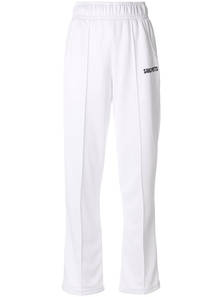 Saks Potts Embroidered Logo Sweat Pants - White