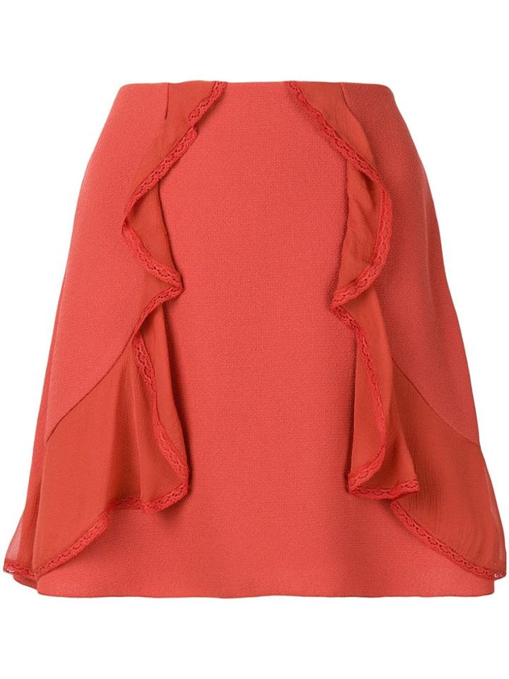 See By Chloé Ruffle Trim Skirt - Yellow & Orange