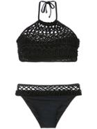 Amir Slama Macramé Bikini Set - Black