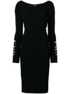 Off-white Ribbed Fitted Dress - Black
