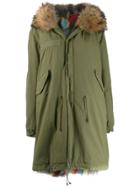 Mr & Mrs Italy Multicoloured Fox Fur Hooded Parka - Green