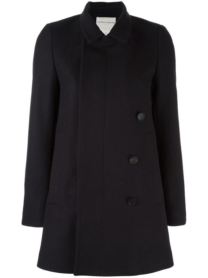 Stephan Schneider Double Breasted Coat, Women's, Size: 2, Black, Wool
