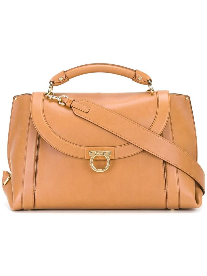 Salvatore Ferragamo Suzanna Tote, Women's, Brown, Calf Leather