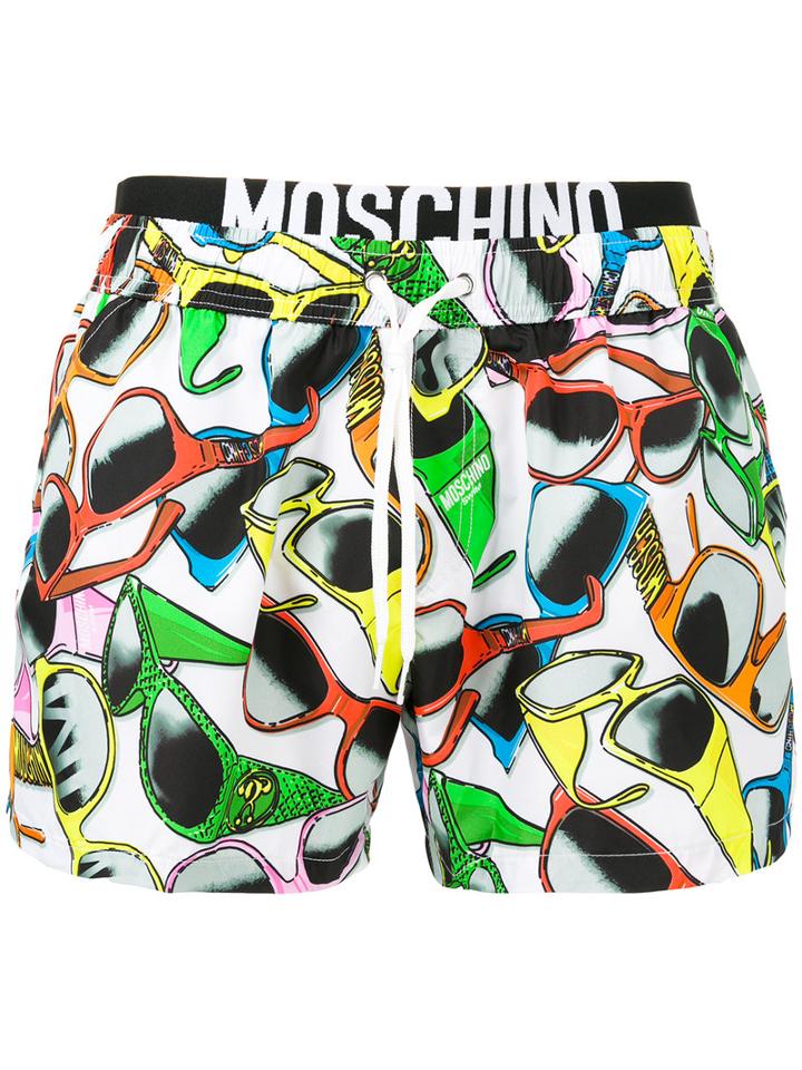 Moschino Sunglasses Print Swim Shorts, Men's, Size: Medium, Polyester