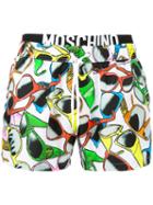 Moschino Sunglasses Print Swim Shorts, Men's, Size: Medium, Polyester