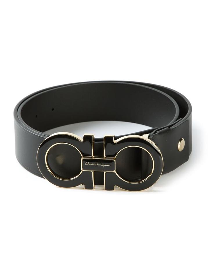 Salvatore Ferragamo Gancini Belt, Men's, Size: 115, Black, Calf Leather/metal (other)