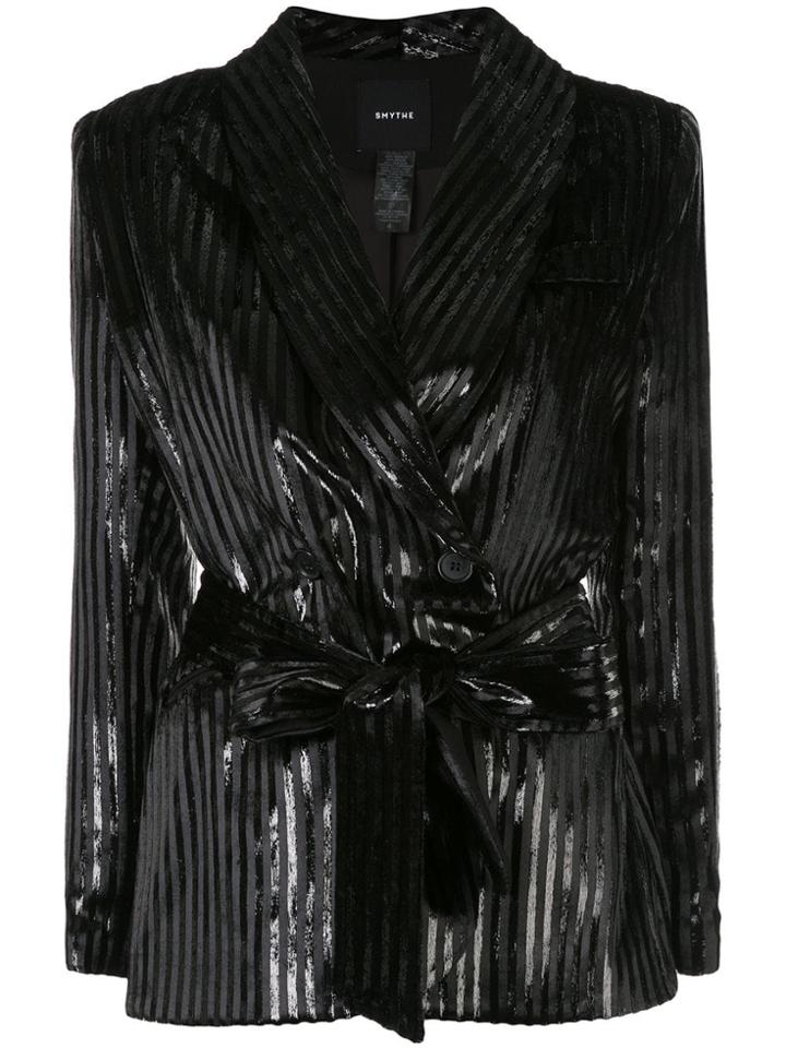 Smythe Velvet Tie Blazer - Black