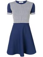 Valentino Optical V Skater Dress - Blue