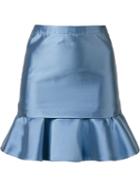 Martha Medeiros Ruffled Hem Skirt, Women's, Size: 42, Blue, Acetate/silk