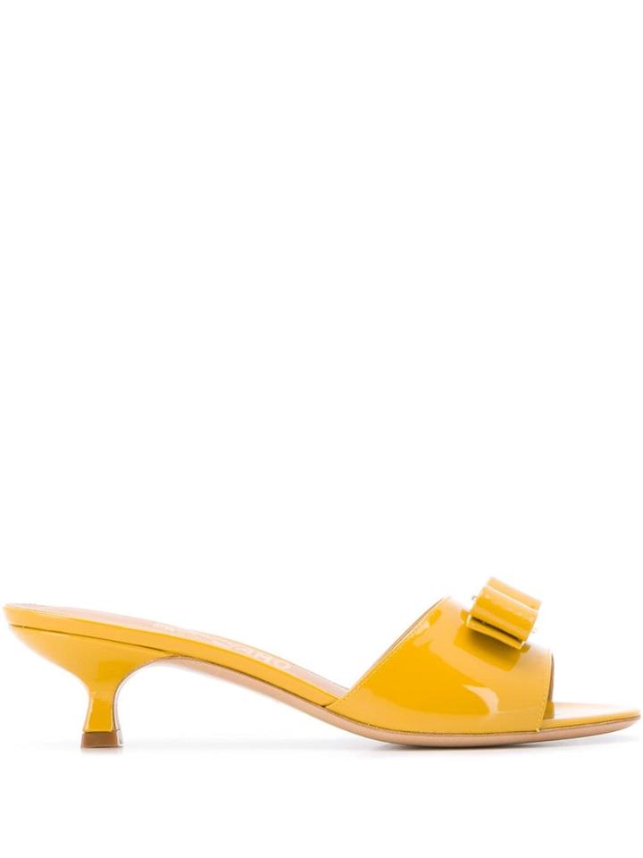 Salvatore Ferragamo Medallion Yellow Mules