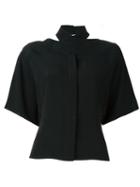 Maison Margiela Cut Out Detail Shirt, Women's, Size: 42, Black, Silk