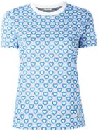 Miu Miu Hearts Print T-shirt, Women's, Size: Xs, White, Cotton