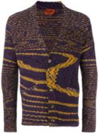 Missoni Blurry Stripes Cardigan, Men's, Size: 48, Pink/purple, Cashmere