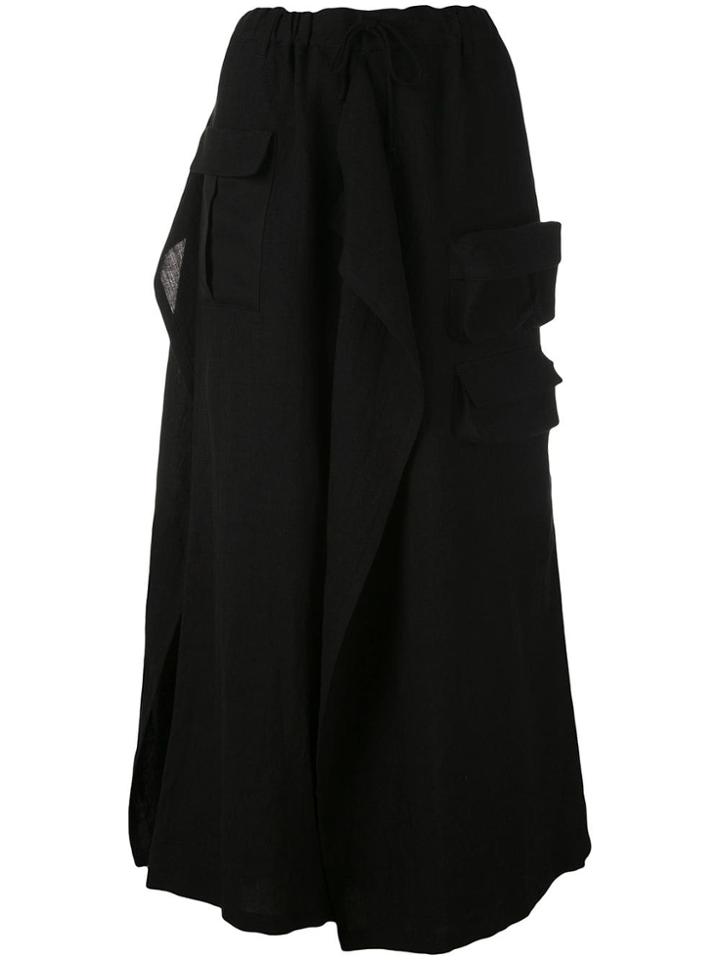 Yohji Yamamoto Pocket Skirt Palazzo Pants - Black
