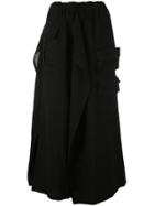 Yohji Yamamoto Pocket Skirt Palazzo Pants - Black