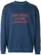 Drôle De Monsieur Front Print Sweatshirt - Blue