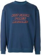 Drôle De Monsieur Front Print Sweatshirt - Blue