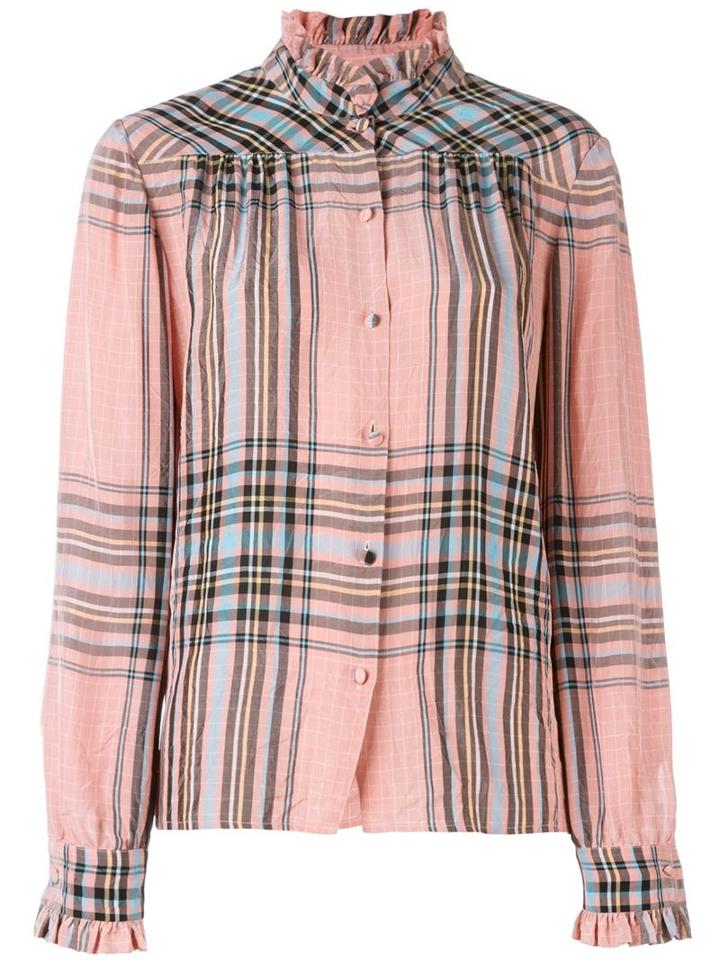 Philosophy Di Lorenzo Serafini Ruffled Collar Check Shirt