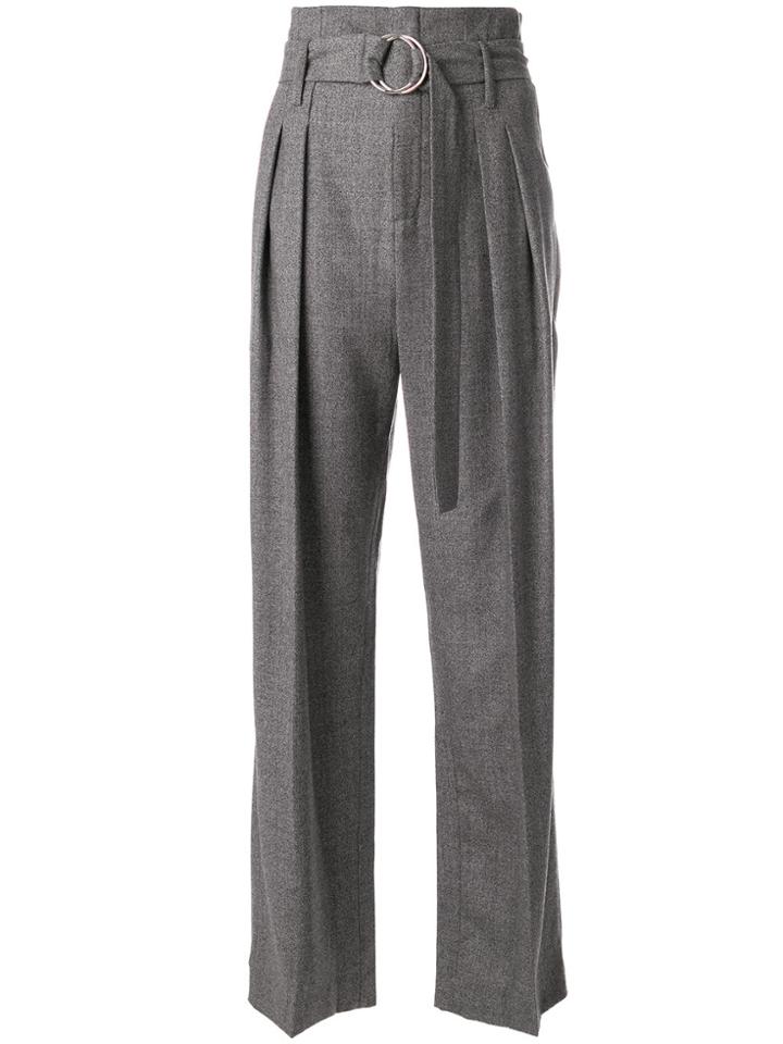 Iro Belted Tailored Trousers - Grey